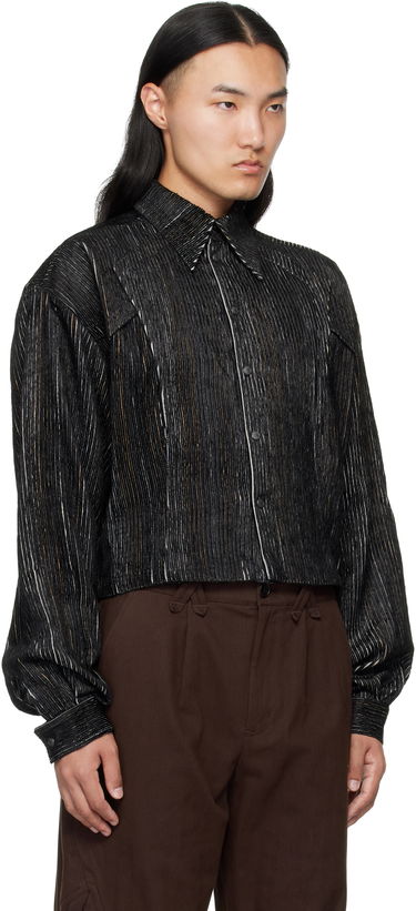 Košeľa KIKO KOSTADINOV Kiko Kostadinov Kraner Striped Cropped Shirt Čierna | KKAW25SH01-53, 1