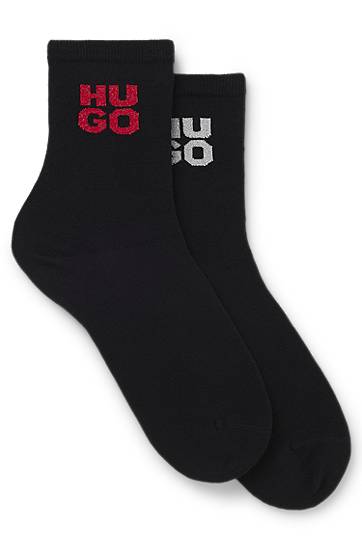 Ponožky BOSS Two-pack of short-length socks with sparkly logos Čierna | 50524283