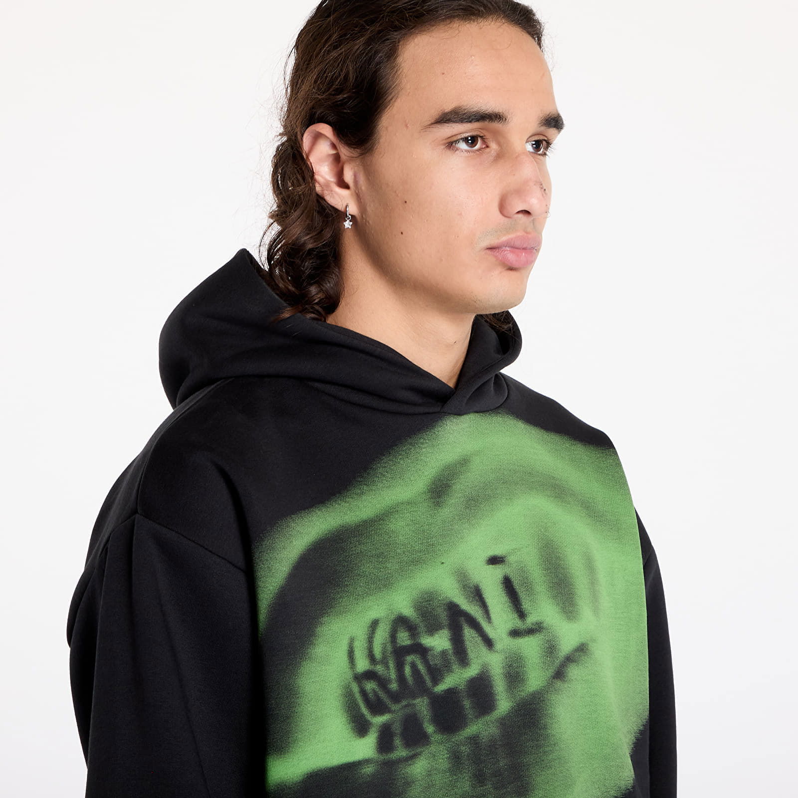 Sweatshirt Retro Kani Grillz OS Hoodie Black/ Green S