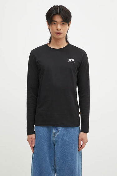 Tričko Alpha Industries Basic LS Small Logo T-Shirt Čierna | 198517.03, 0