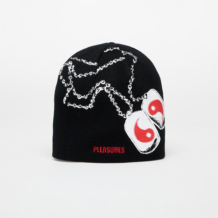 Kulicha Pleasures Dog Tags Graphic Skully Beanie Čierna | P24W055 BLACK