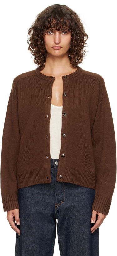 Sveter Loulou de Saison Loulou de Saison Aidar Cashmere Blend Cardigan Hnedá | AIDAR LDS, 0