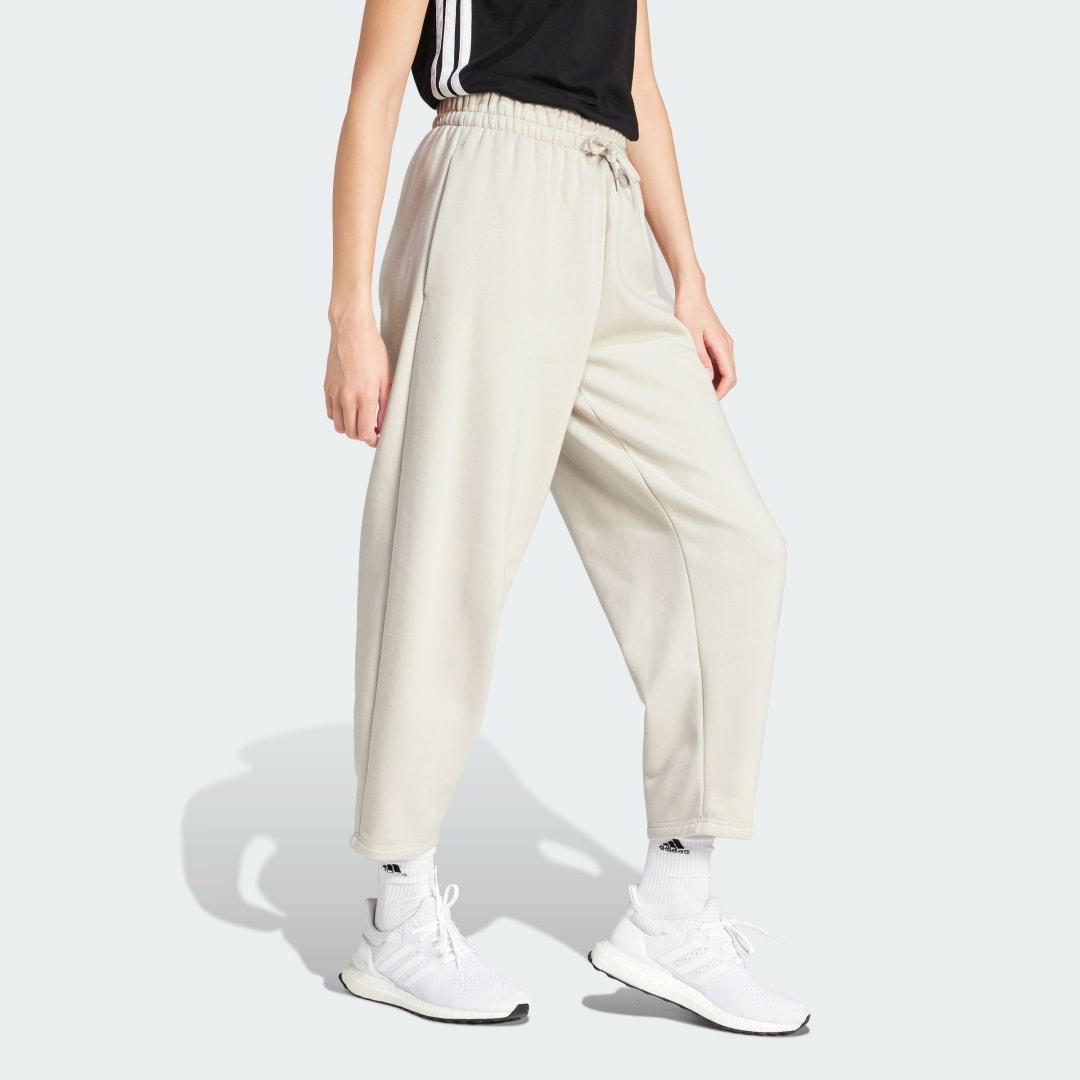 Nohavice adidas Performance Fleece Barrel Pants Béžová | JD9981, 1