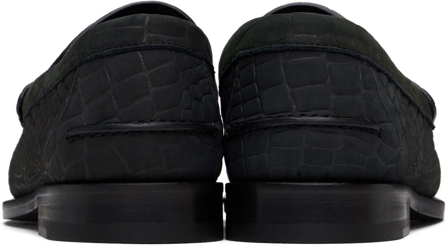 Tenisky a topánky Versace Croc-Effect Suede Loafers Čierna | 1013592_1A12292, 1