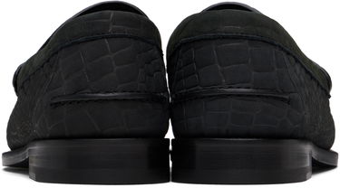 Tenisky a topánky Versace Croc-Effect Suede Loafers Čierna | 1013592_1A12292, 1