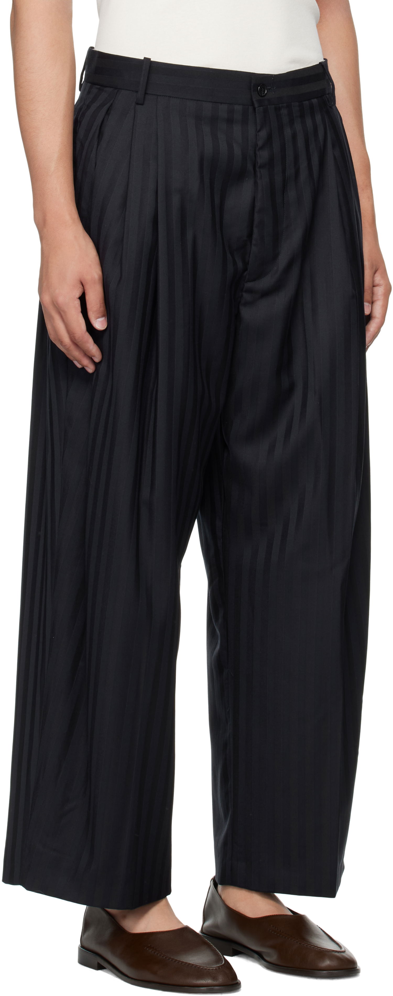 Nohavice HED MAYNER Hed Mayner Wool Pleated Trousers Čierna | HMMB30012A-HB210, 1