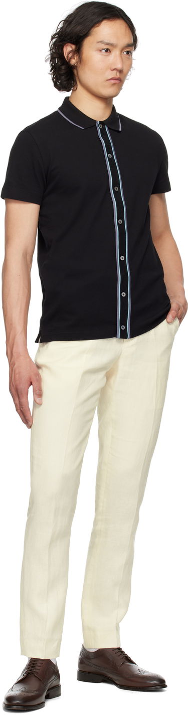Polo tričko Paul Smith PS Paul Smith Stretch-Cotton Button-Front Polo Čierna | M2R-787Y-P21511-79, 3