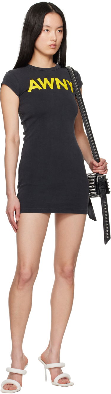 Šaty Alexander Wang Alexander Wang.t Graphic Logo Mini Dress Čierna | 4CC2256302, 3