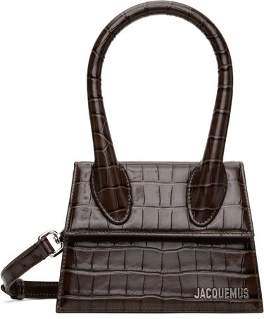 Kabelka Jacquemus Jacquemus 'Le Chiquito Moyen' Crocodile-Embossed Crossbody Bag Hnedá | 25E213BA002-4301, 0