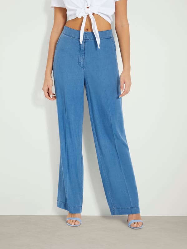 Nohavice GUESS Mid Rise Relaxed Denim Pant Modrá | W4GA0ND5CD2, 0