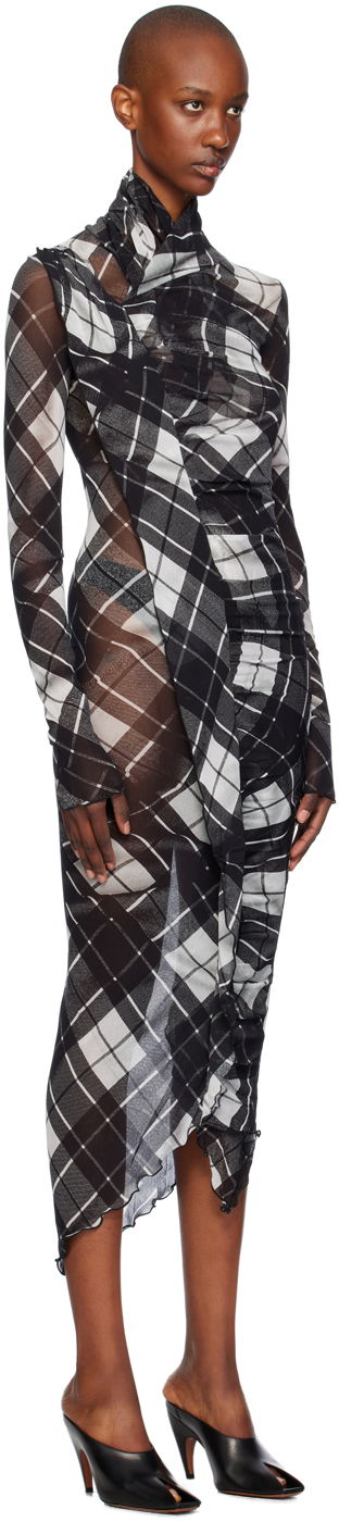 Jean Paul Gaultier Distorted Tartan Midi Dress