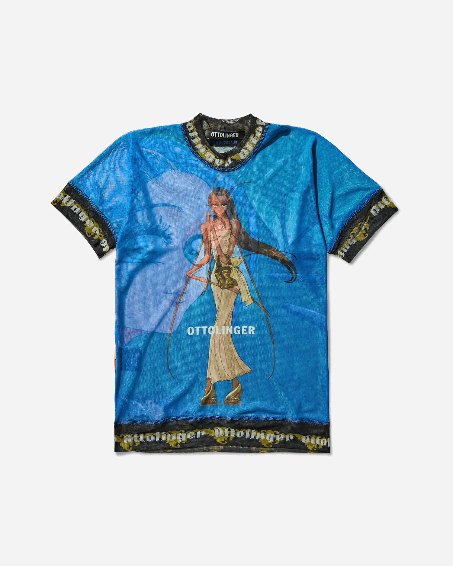 Tričko Ottolinger Julien Ceccaldi Oversized Mesh T-Shirt Zelené | 10110050102 PRIBLU, 1