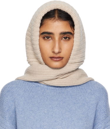 Šál Yves Salomon Yves Salomon Knit Hooded Scarf Béžová | 26W25WAA506XXMACL, 0