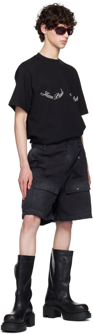 Tričko Jean Paul Gaultier Jean Paul Gaultier Large Logo T-Shirt Čierna | 24/30-F-TS083I-J055-0001, 3
