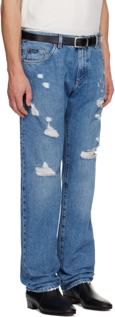 Džínsy Dolce & Gabbana Distressed Classic Jeans Modrá | GP02XZG8MX2, 1