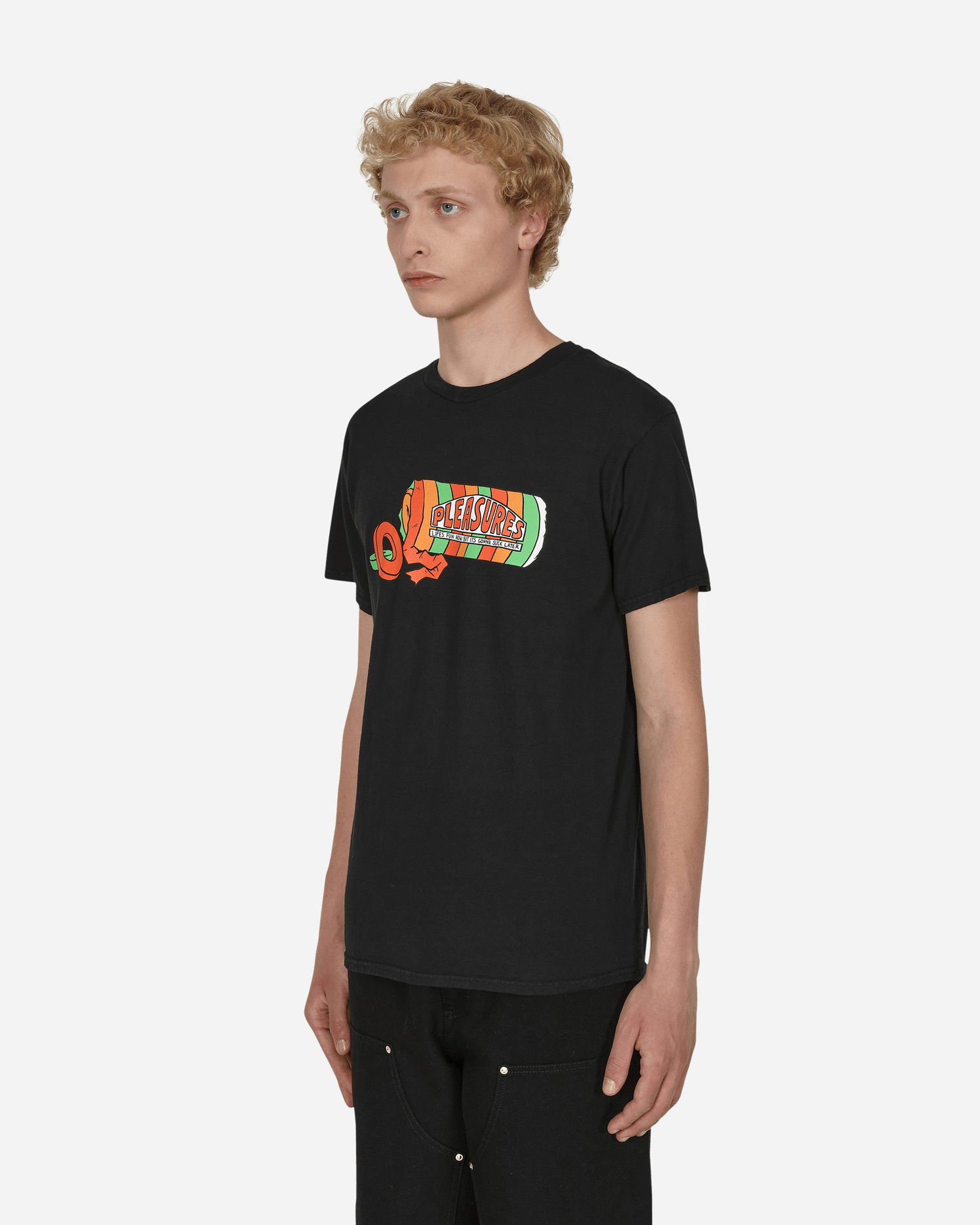 Tričko Pleasures Suck Washed T-Shirt Čierna | P22SU035 BLACK, 1