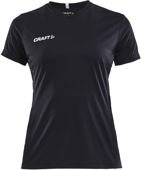 Dres Craft SQUAD JERSEY SOLID V-Neck Short Sleeve T-Shirt Čierna | 1905566-9999