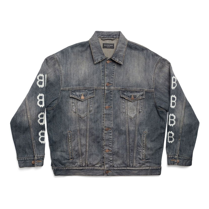 Bunda Balenciaga Crypto Large Fit Denim Jacket Modrá | 750983TNW654036