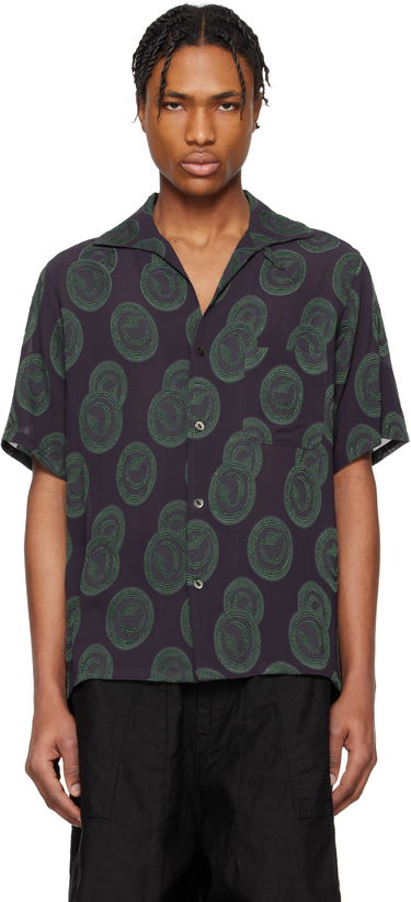 Košeľa Needles NEEDLES Short Sleeve Italian Collar Shirt Fialová | QV123, 0