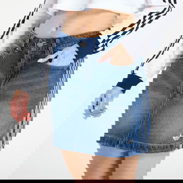 Sukňa adidas Performance Adicolor Denim Mini Skirt Modrá | JW2649, 1