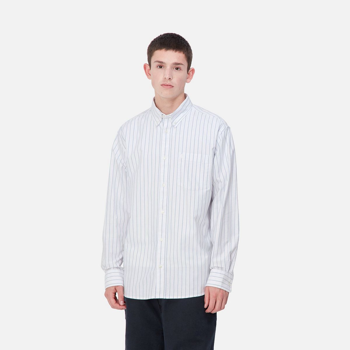 Košeľa Carhartt WIP Dowlen Stripe Long Sleeve Shirt Biela | I033815_9, 0