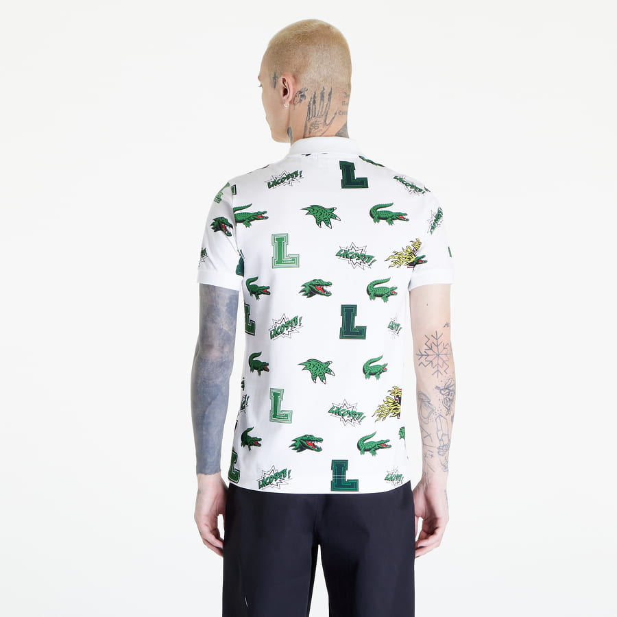 Polo tričko Lacoste Holiday Crocodile Print Polo Shirt Biela | PH1464 SBH, 1