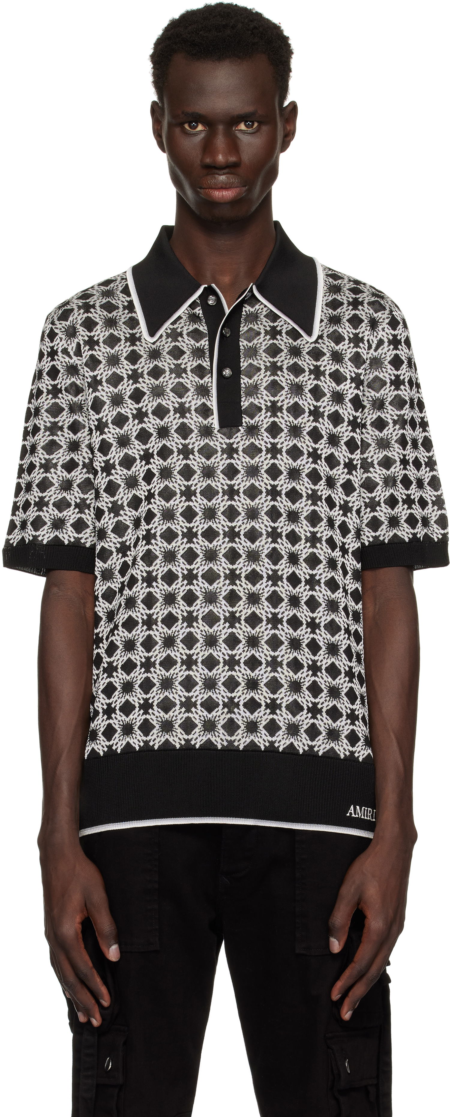 Polo tričko AMIRI Amiri MA Quad Polo Čierna | AMKNPO1058, 0