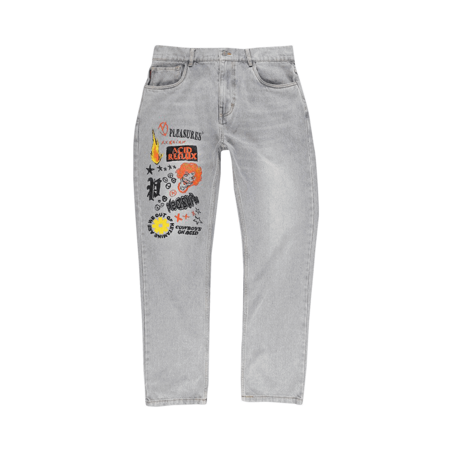 Džínsy Pleasures Reflux 5 Pocket Denim Modrá | P22W036 BLUE, 0