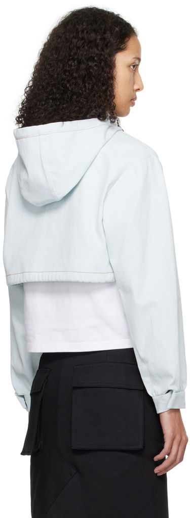 Mikina We11done Cropped Denim Hoodie Jacket Modrá | WD-JP0-24-093-W-IC, 2