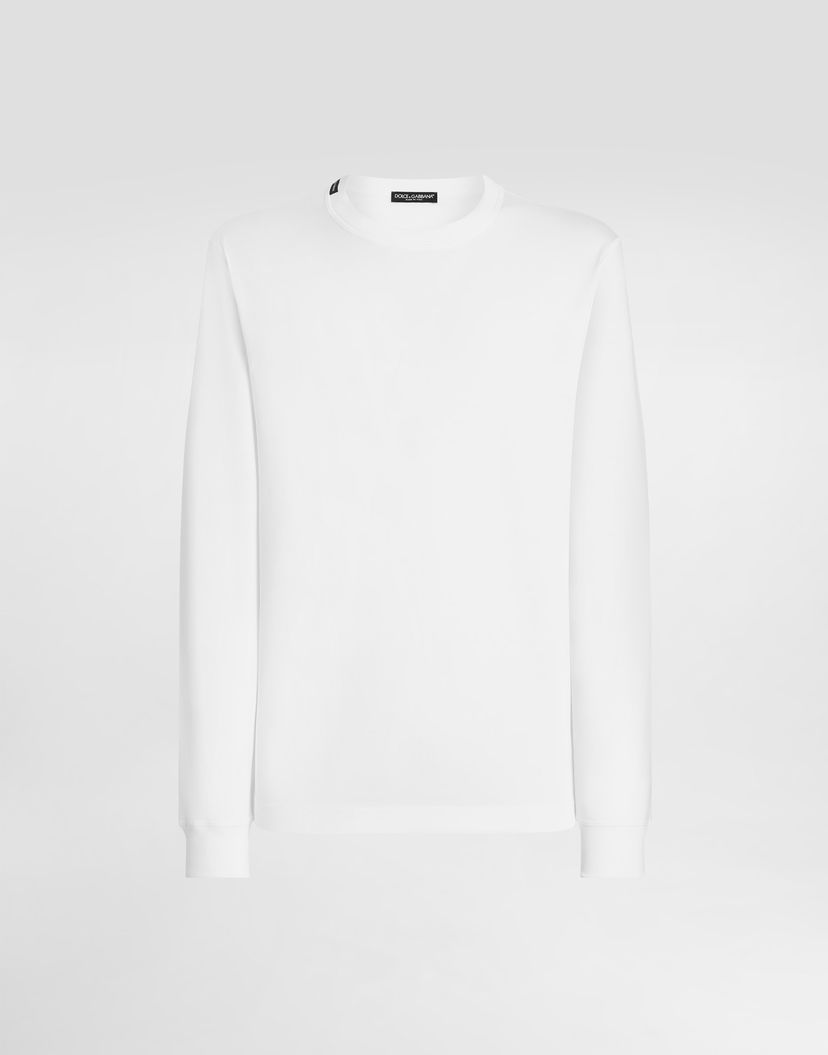 Tričko Dolce & Gabbana Dolce & Gabbana Long Sleeve Cotton T-Shirt Biela | G8SX5TFU7EQW0800