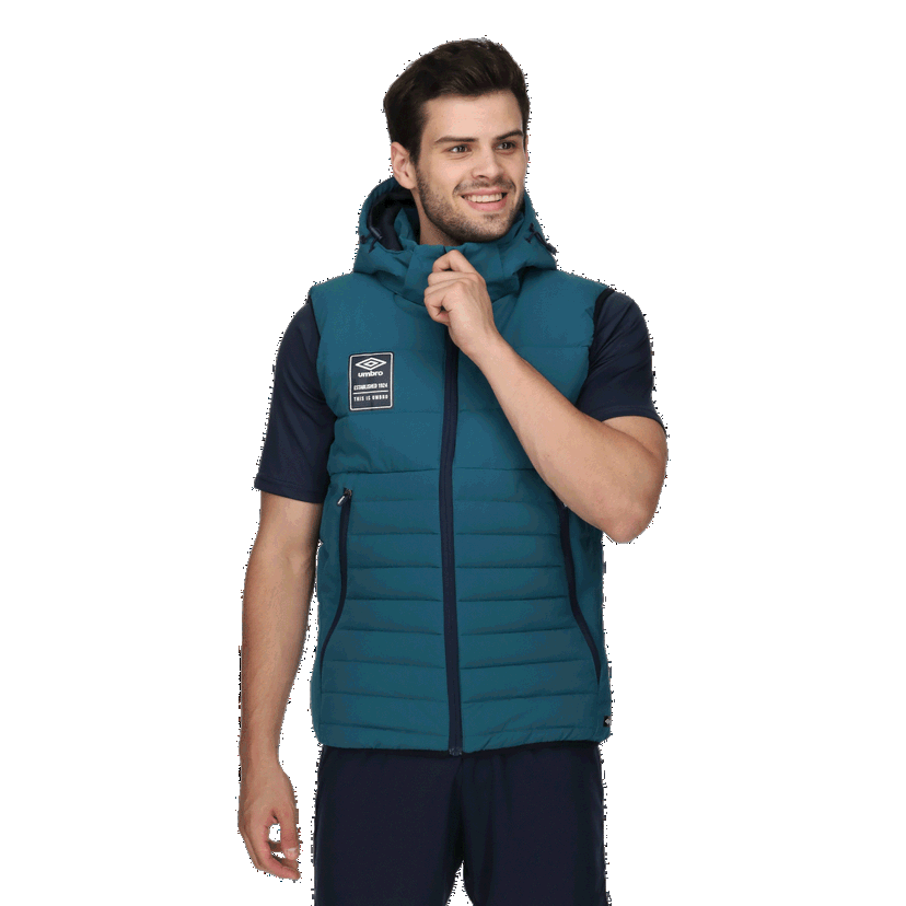 Vesta Umbro ESSENTIALS Hooded Puffer Vest Tyrkysová | UMA233M500-28