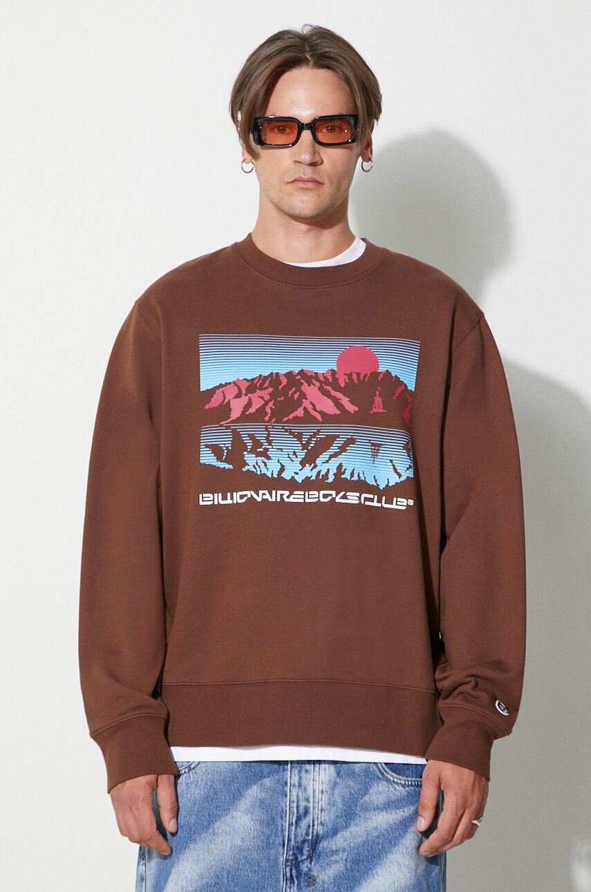 Mikina BILLIONAIRE BOYS CLUB MOUNTAINSCAPE CREWNECK Print Sweatshirt Hnedá | B23337, 0