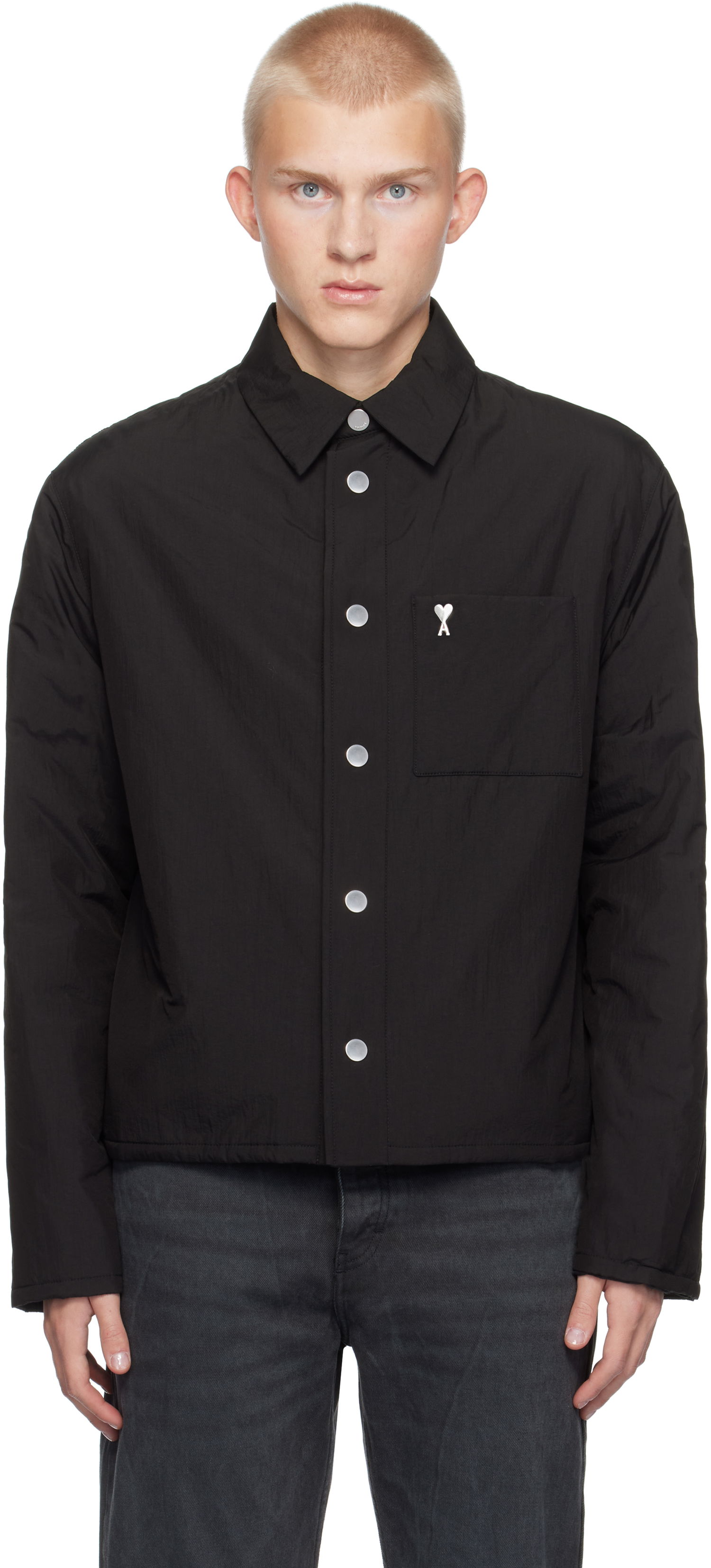 Košeľa AMI Padded Overshirt Čierna | HJK238.PA0009, 0