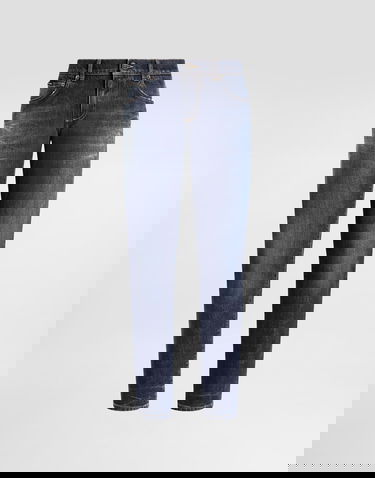 Džínsy Dolce & Gabbana Dark Wash Distressed Straight Fit Denim Trousers Navy | GY07LZG8OL1S9001, 0