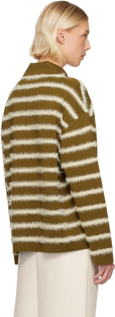 Sveter AMI Striped Fuzzy Merino Wool Polo Rôznofarebný | H25UPL404.KN0108, 2