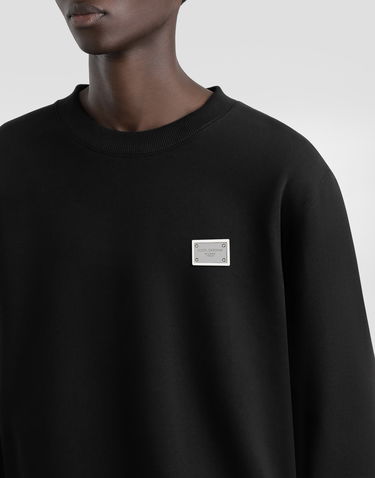 Mikina Dolce & Gabbana Dolce & Gabbana Cotton Sweatshirt With Metal Tag Čierna | G9ABJTG7N7BN0000, 1