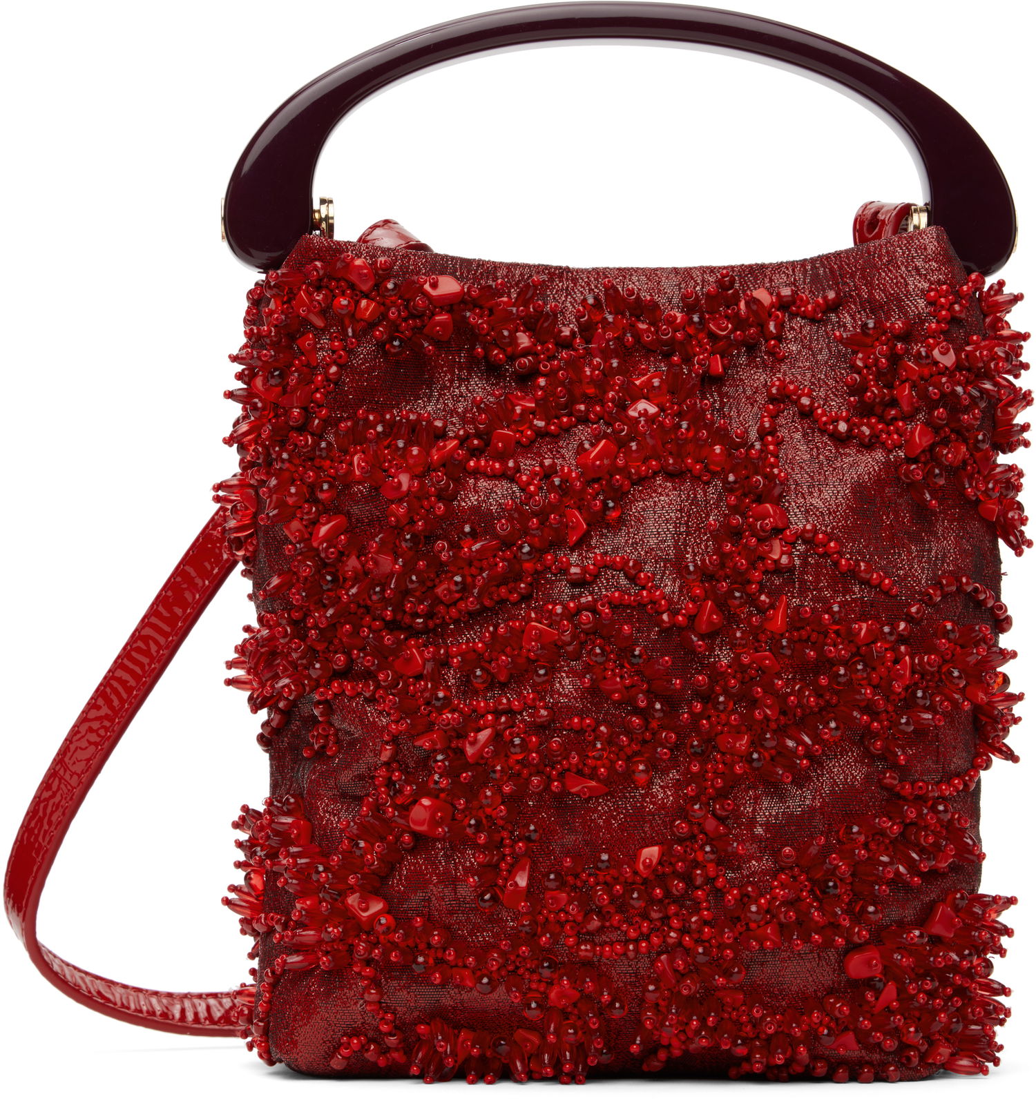 Kabelka Dries Van Noten Dries Van Noten Beaded Micro Bag Červená | 251-011522-895, 0