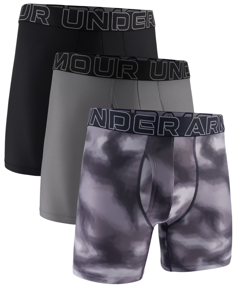 Boxerky Under Armour Under Armour Print 6in Boxer Shorts, 3-Pack Čierna | 1383885-024
