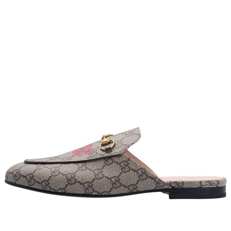 Tenisky a topánky Gucci Gucci Princetown Tiger Slippers Béžová | 687841-UTG10-9760