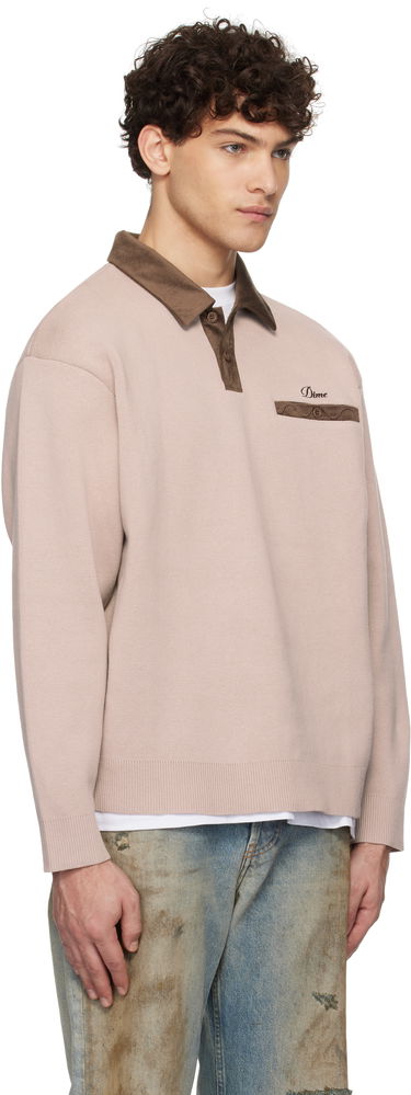 Polo tričko Dime Corduroy Collar Rugby Long Sleeve Polo Béžová | DIMEHO248MOC, 1