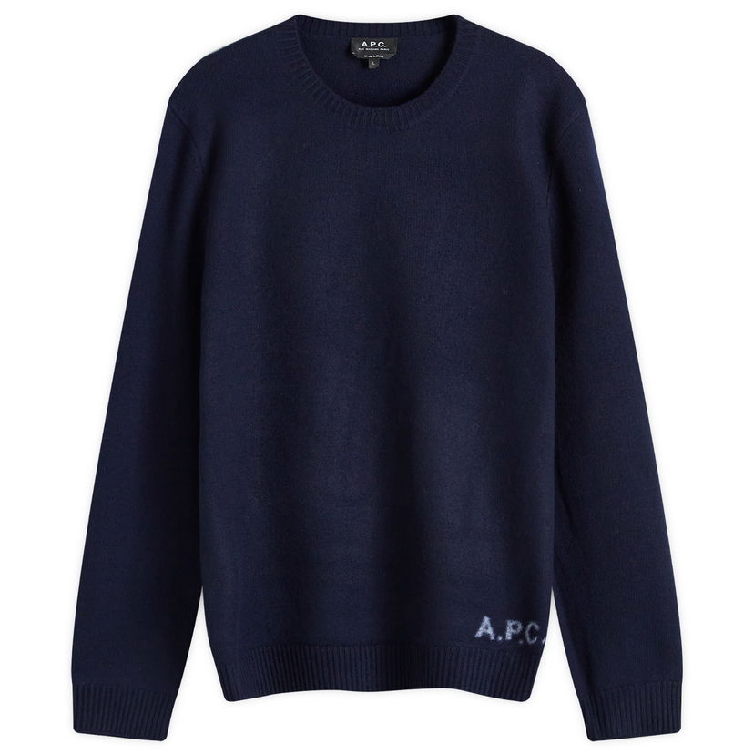 Sveter A.P.C. Edward Intarsia Knit Sweatshirt Modrá | WVBDJ-H23059-IAK
