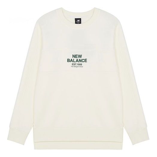 Sveter New Balance Logo Print Sweatshirt Biela | AMT14319-NMC, 0