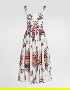 Dolce & Gabbana Flower Bouquet-print Cotton Dress