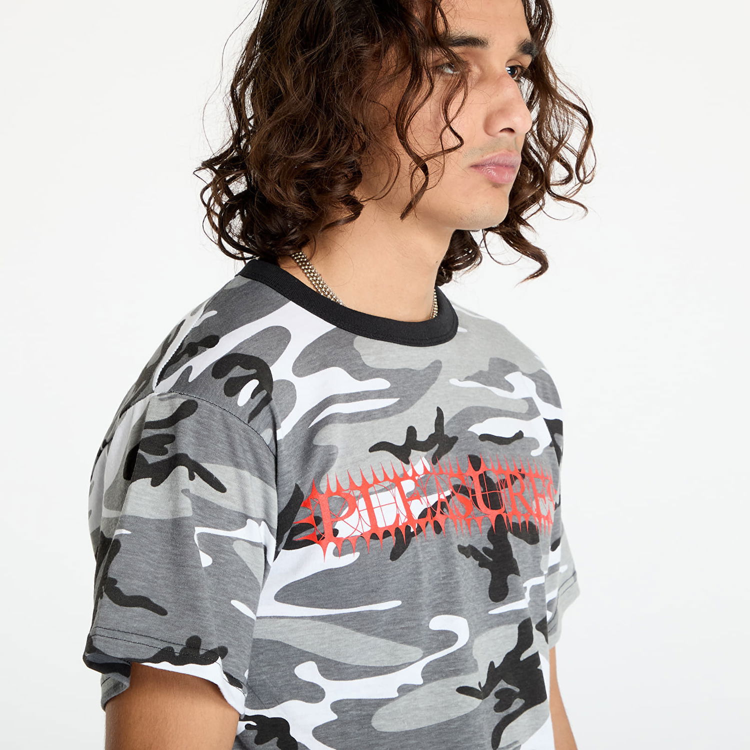 Tričko Pleasures Spike T-Shirt Camo Šedá | P24F101 CAMO, 1