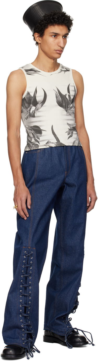 Tielko Jean Paul Gaultier Jean Paul Gaultier Flower Body Morphing Tank Top Biela | 25/33-F-DB049-J579-010200, 3