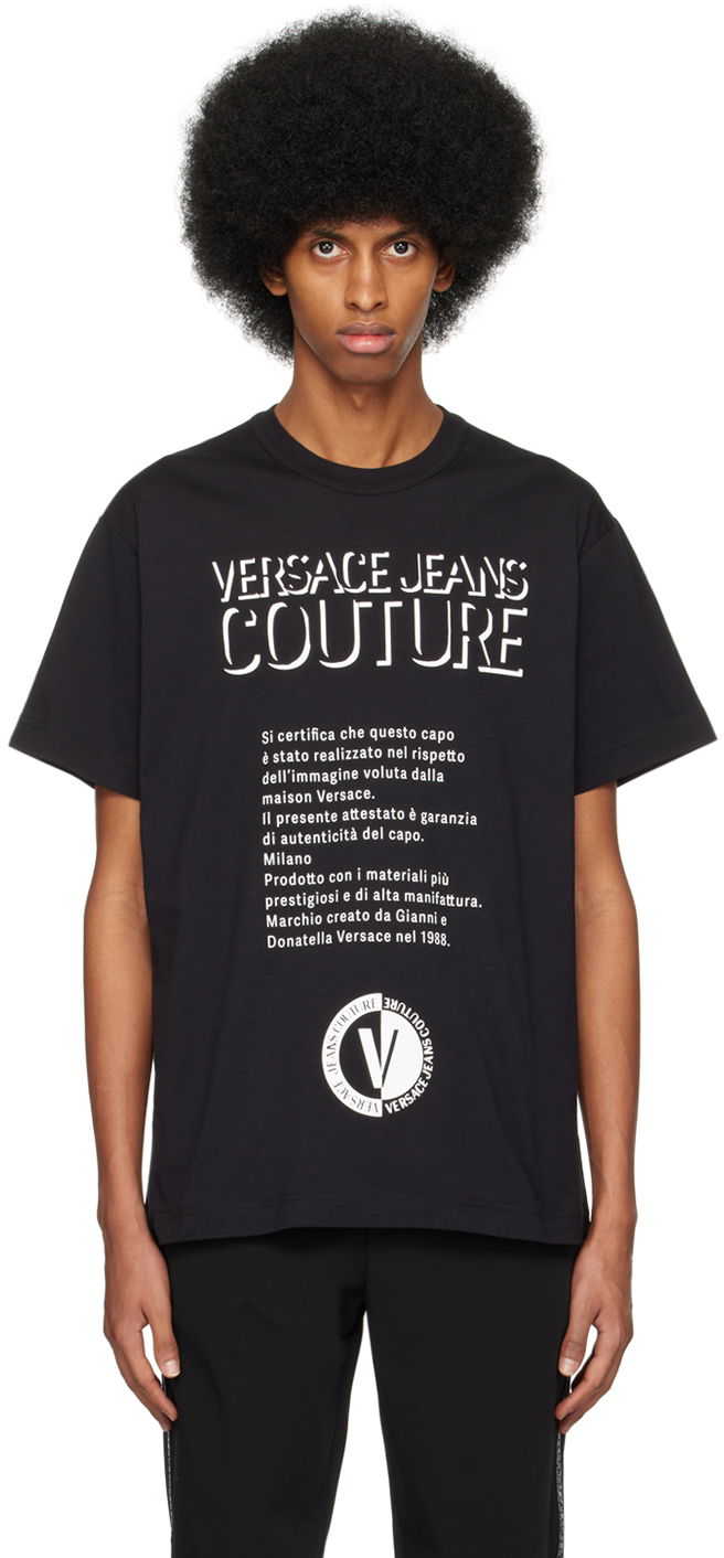 Tričko Versace Jeans Couture Warranty T-Shirt Čierna | E74GAHY04 ECJ00Y