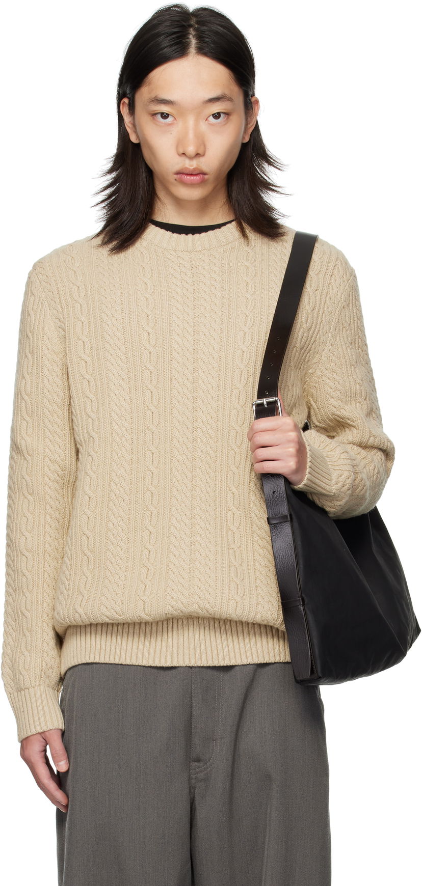 Sveter Barbour Barbour Lowfen Cable Knit Sweater Béžová | MKN1679ST51