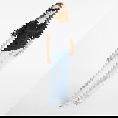 Tričko adidas Originals T-Shirt Rouched V-Neck Short Sleeve Čierna | KC9123, 3