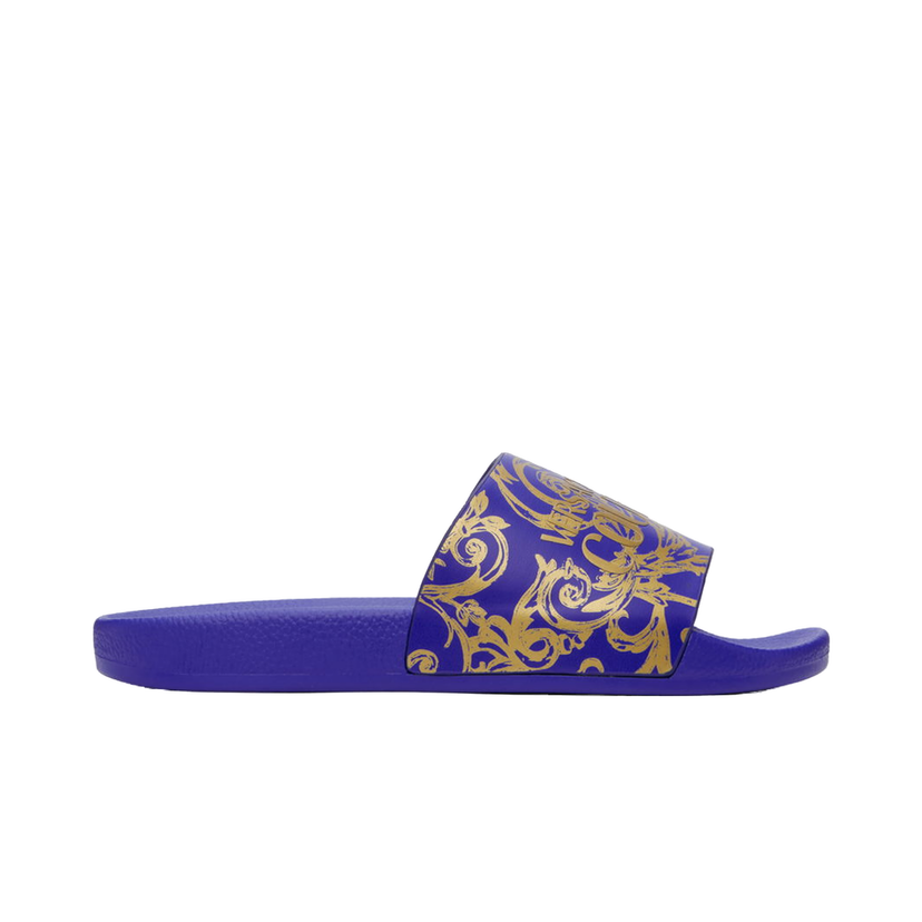 Tenisky a topánky Versace Jeans Couture Blue & Gold Baroque Logo Slides Navy | E76YA3SQ4EZS365