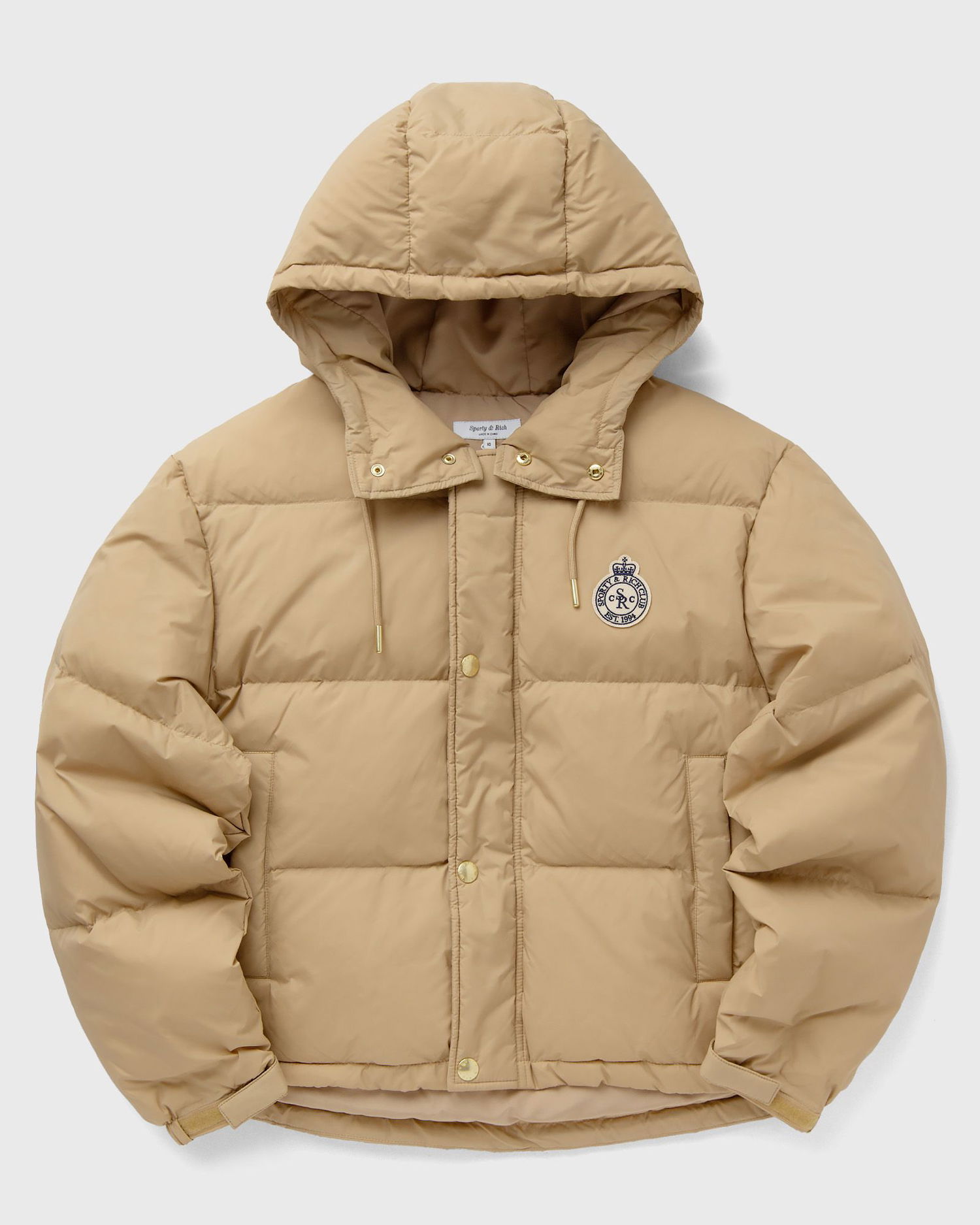 Prešívaná bunda Sporty & Rich Crown Logo Hooded Puffer Jacket Béžová | OW020500202BE01, 0